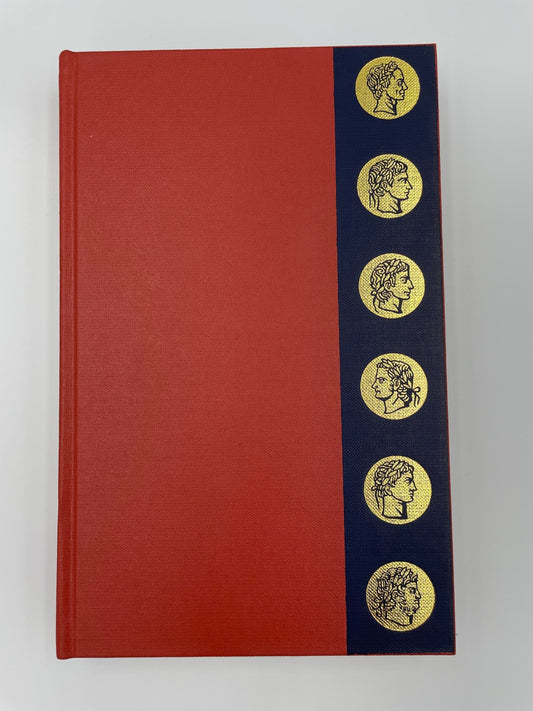 Cover of 'The Twelve Caesars' by Suetonius, classic edition with red and gold design.