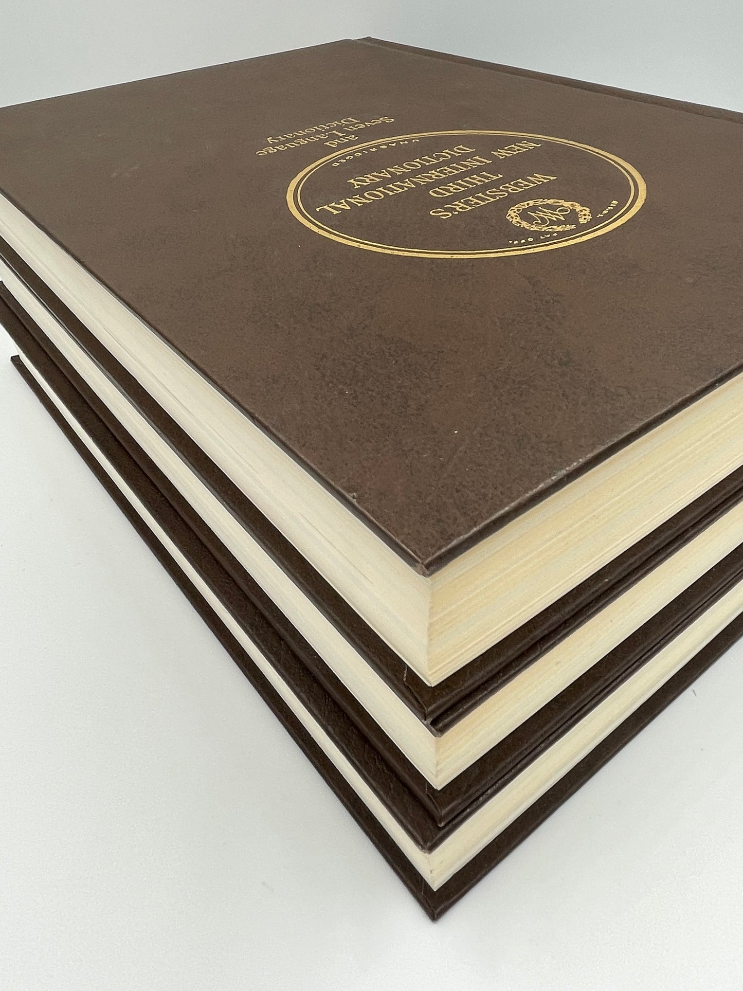 Webster’s Third New International Dictionary (1986, 3-Volume Set, Unabridged) + Britannica World Language Dictionary