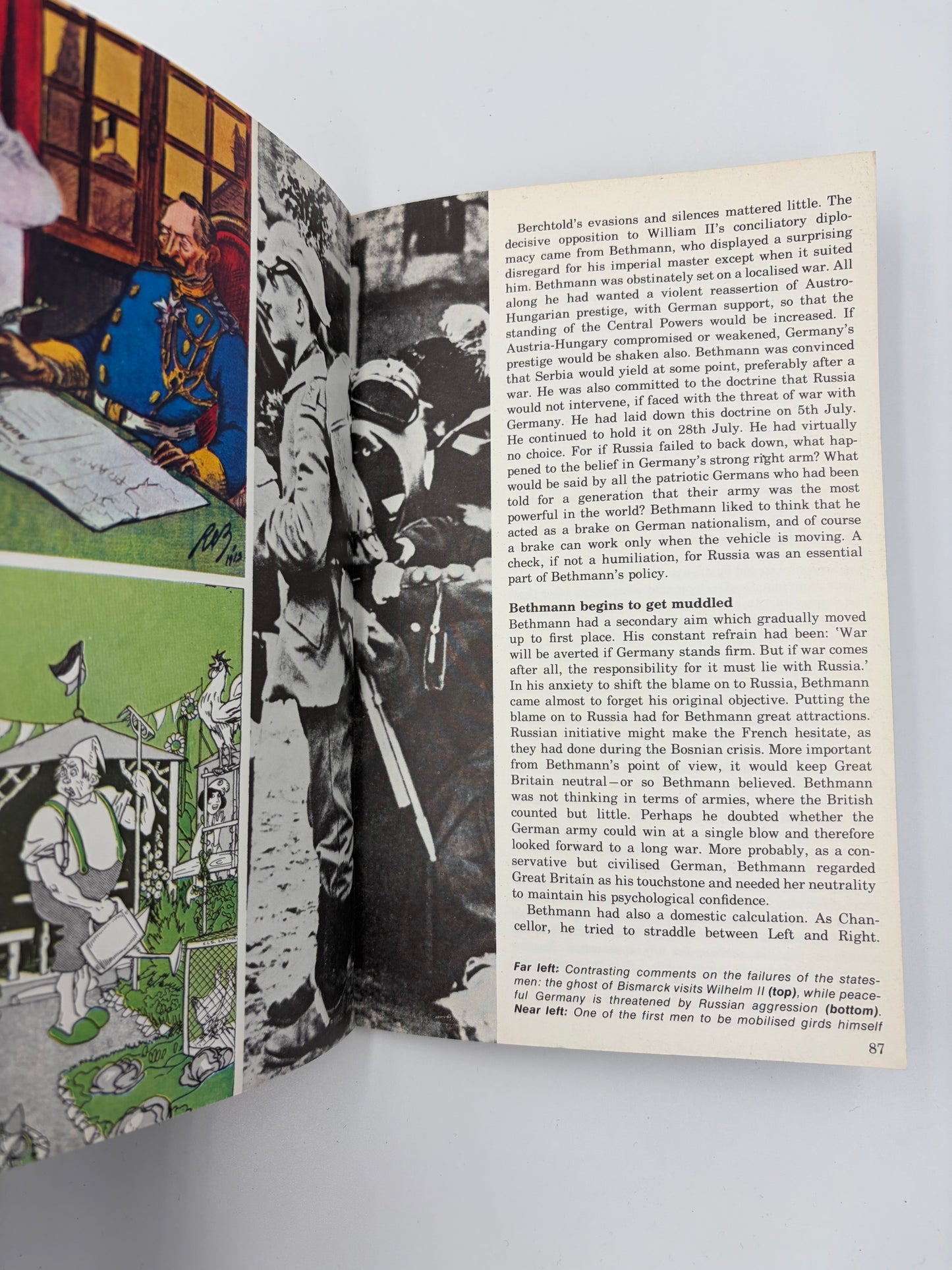 Pages 86 and 87 with Text and illustrations from the book ‘War By Time-Table — How the First World War Began’ by AJP Taylor