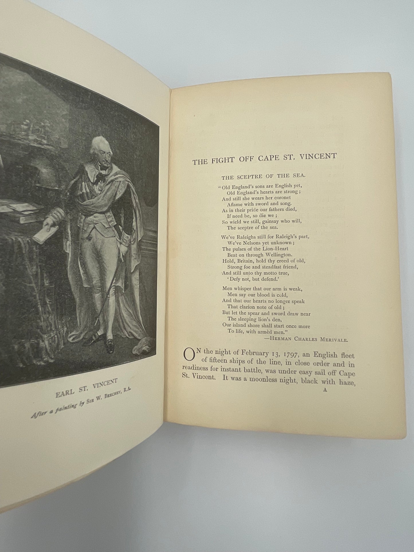 Page 4 and image of Earl St Vincent from ‘Deeds That Won The Empire’ by W.H.Fitchett