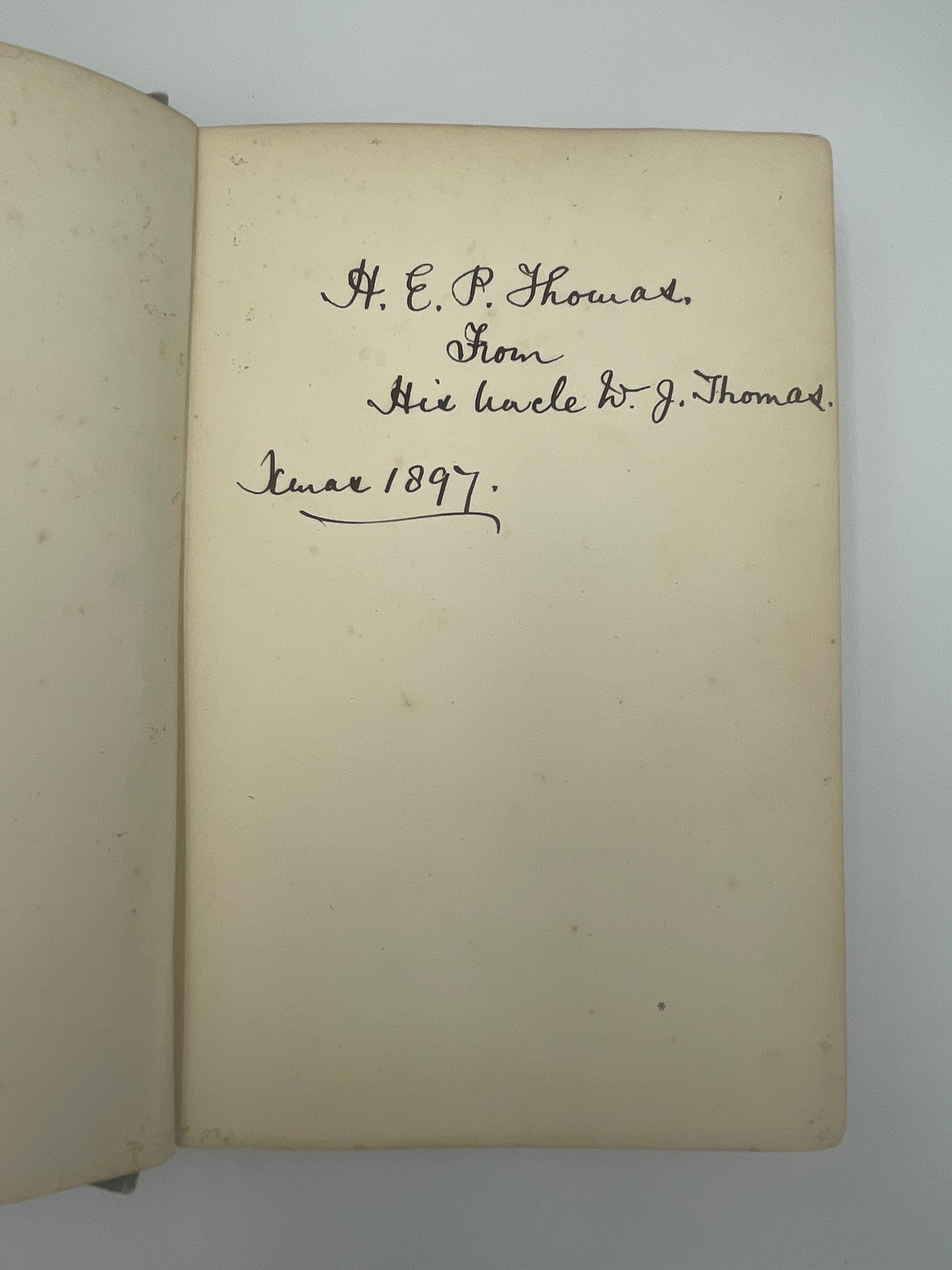Dedication page with signature from 1897 from ‘Deeds That Won The Empire’ by W.H.Fitchett