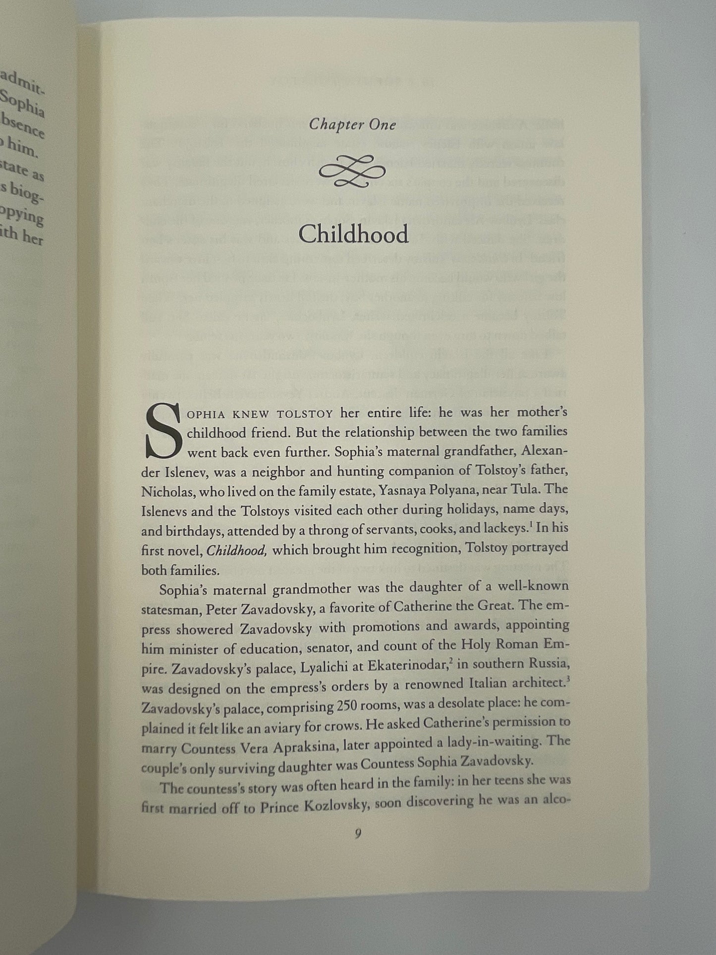 Chapter 1 page of ‘Sophia Tolstoy. A Biography’ by A. Popoff