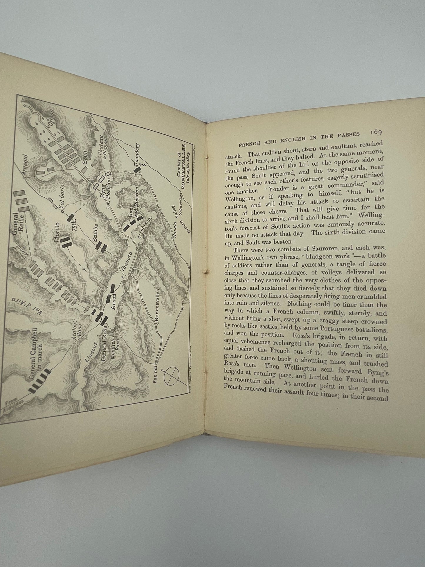 Random page 169 with illustrative map of ‘Deeds That Won The Empire’ by W.H.Fitchett