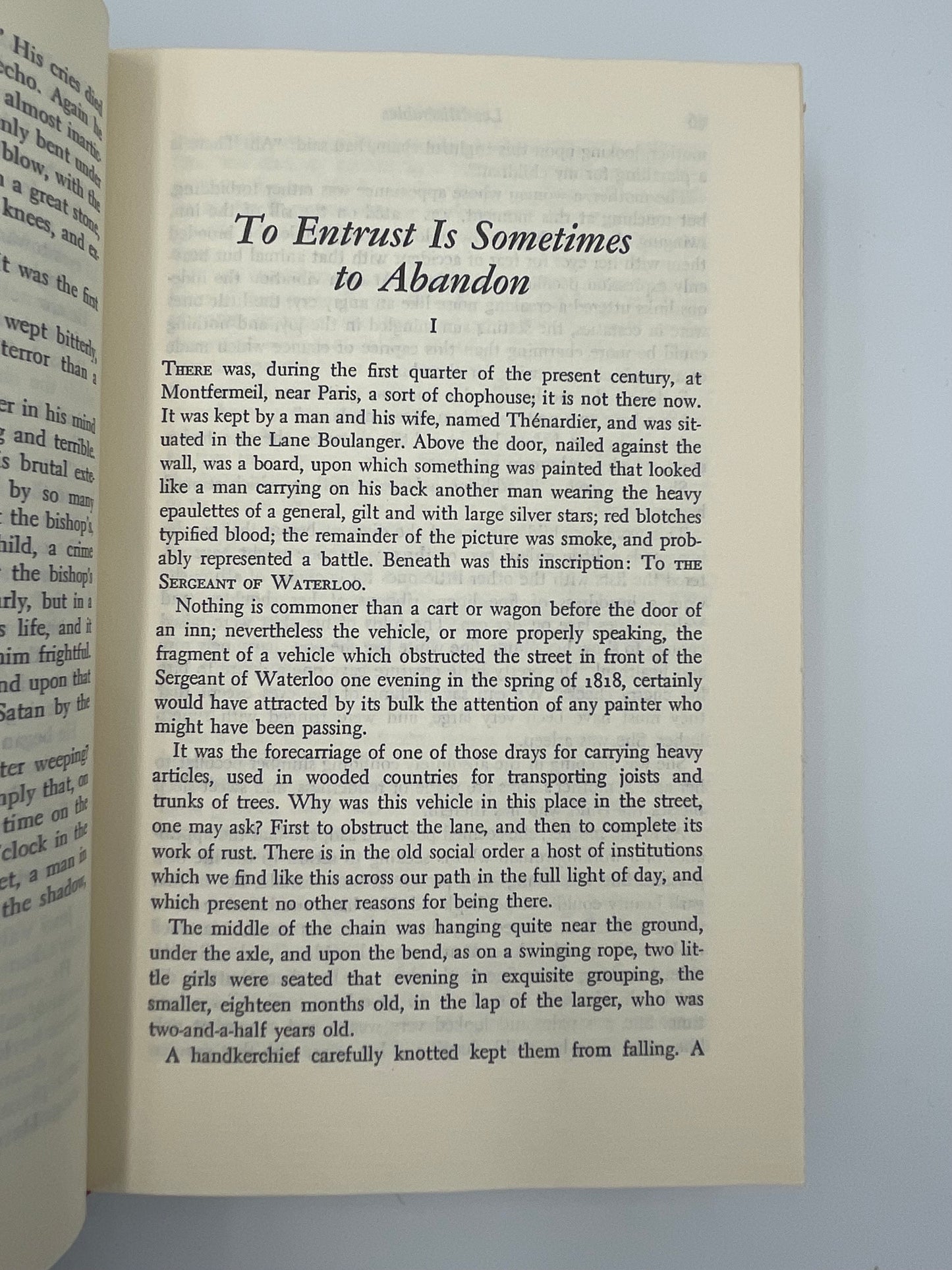 Chapter 1 page from "Les Miserables" by Victor Hugo
