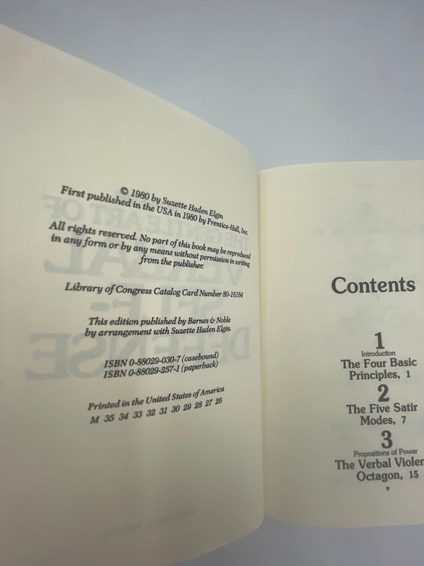 Publisher info page from book ‘The Gentle Art of Verbal Self-Defence’