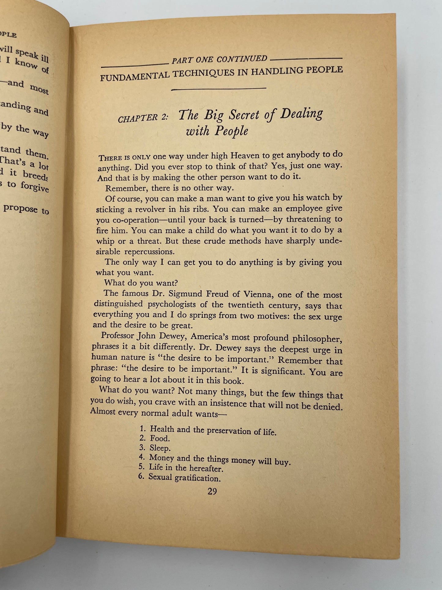 Chapter 2 page of 'How to Win Friends and Influence People' by Dale Carnegie, 1st Edition