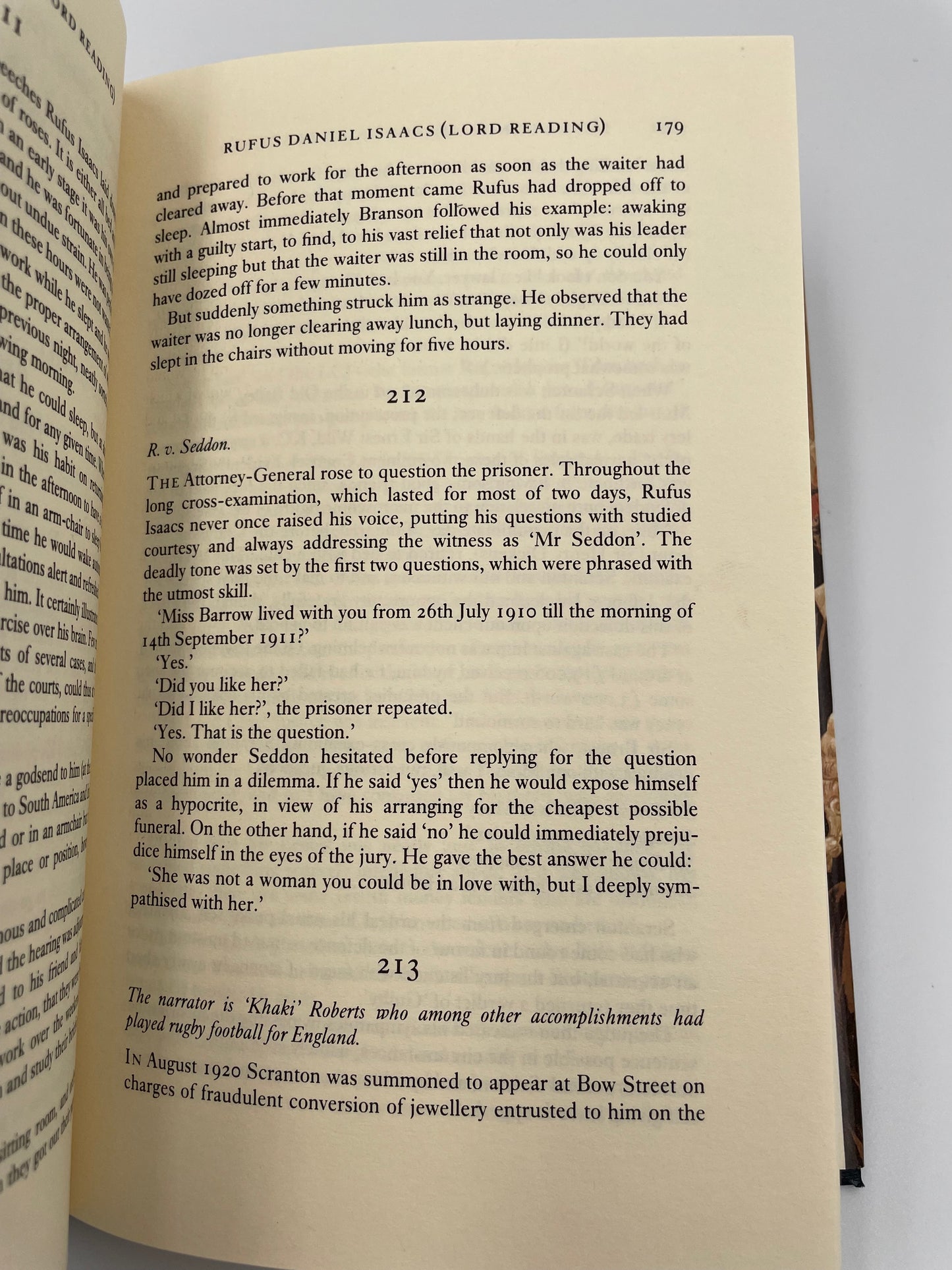 Random page 179 from 'The Oxford Book of Legal Anecdotes'.