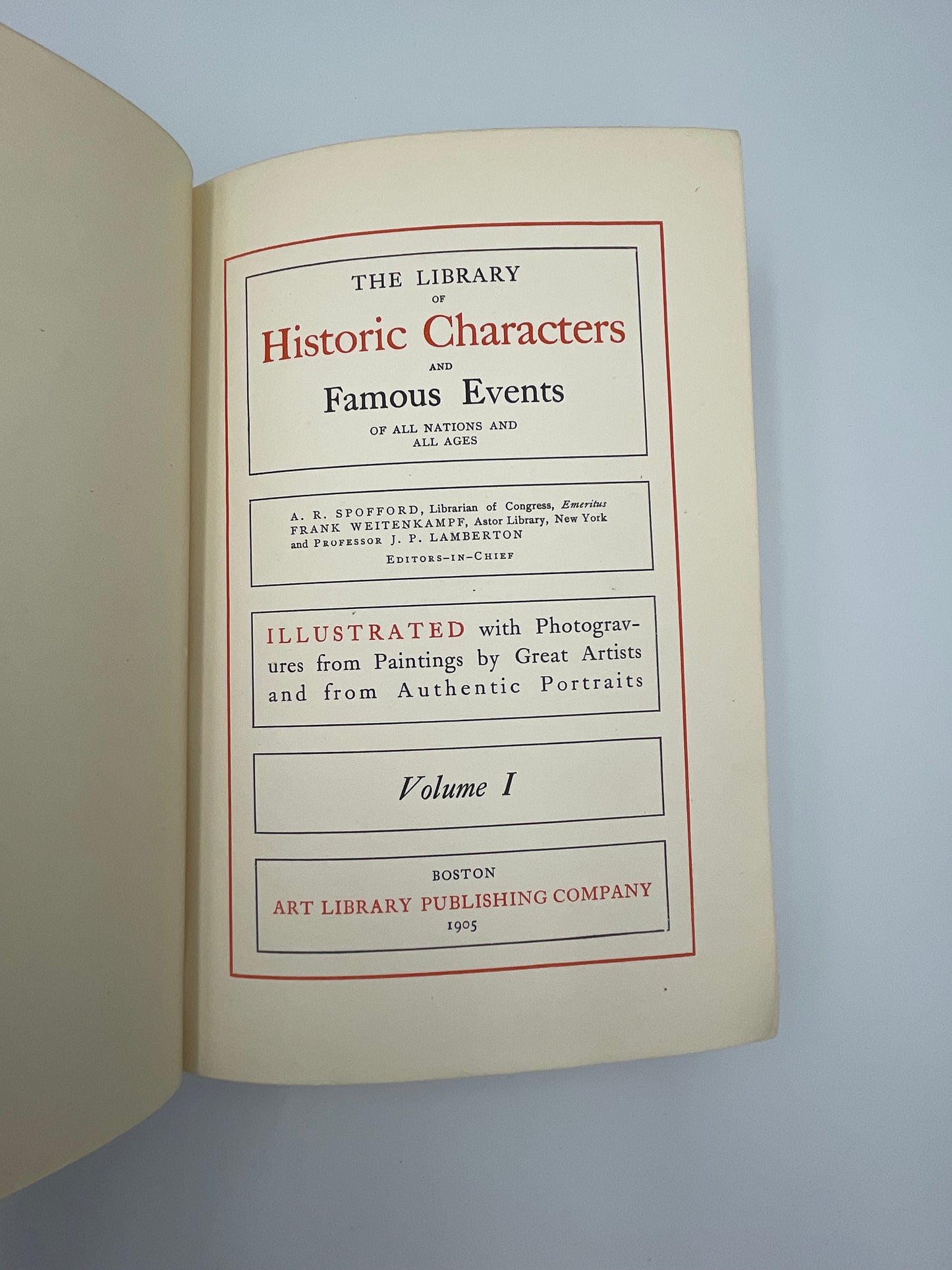 The Library Edition of Historic Characters and Famous Events (11 Volume set)