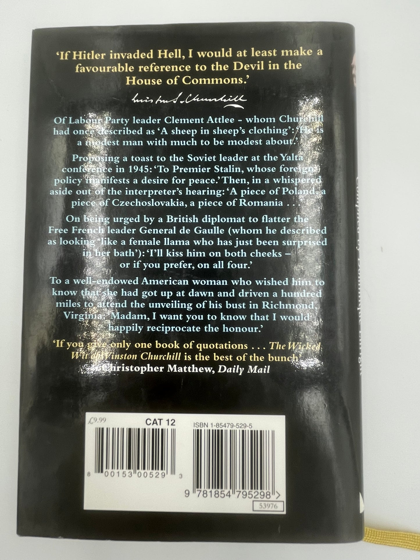 Back cover of ‘The Wicked Wit of Winston Churchill’.