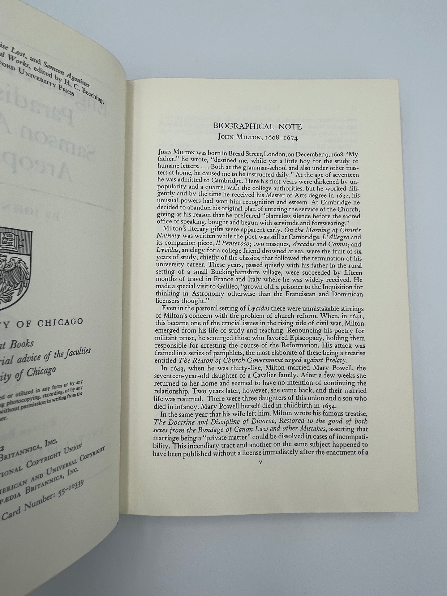Milton (Britannica: Great Books of the Western World)