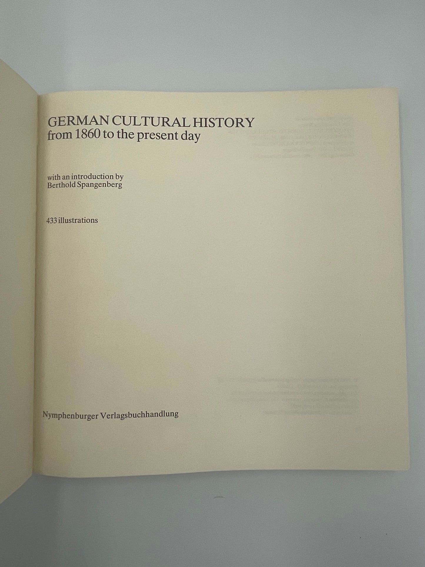 German Cultural History from 1860 to the Present Day