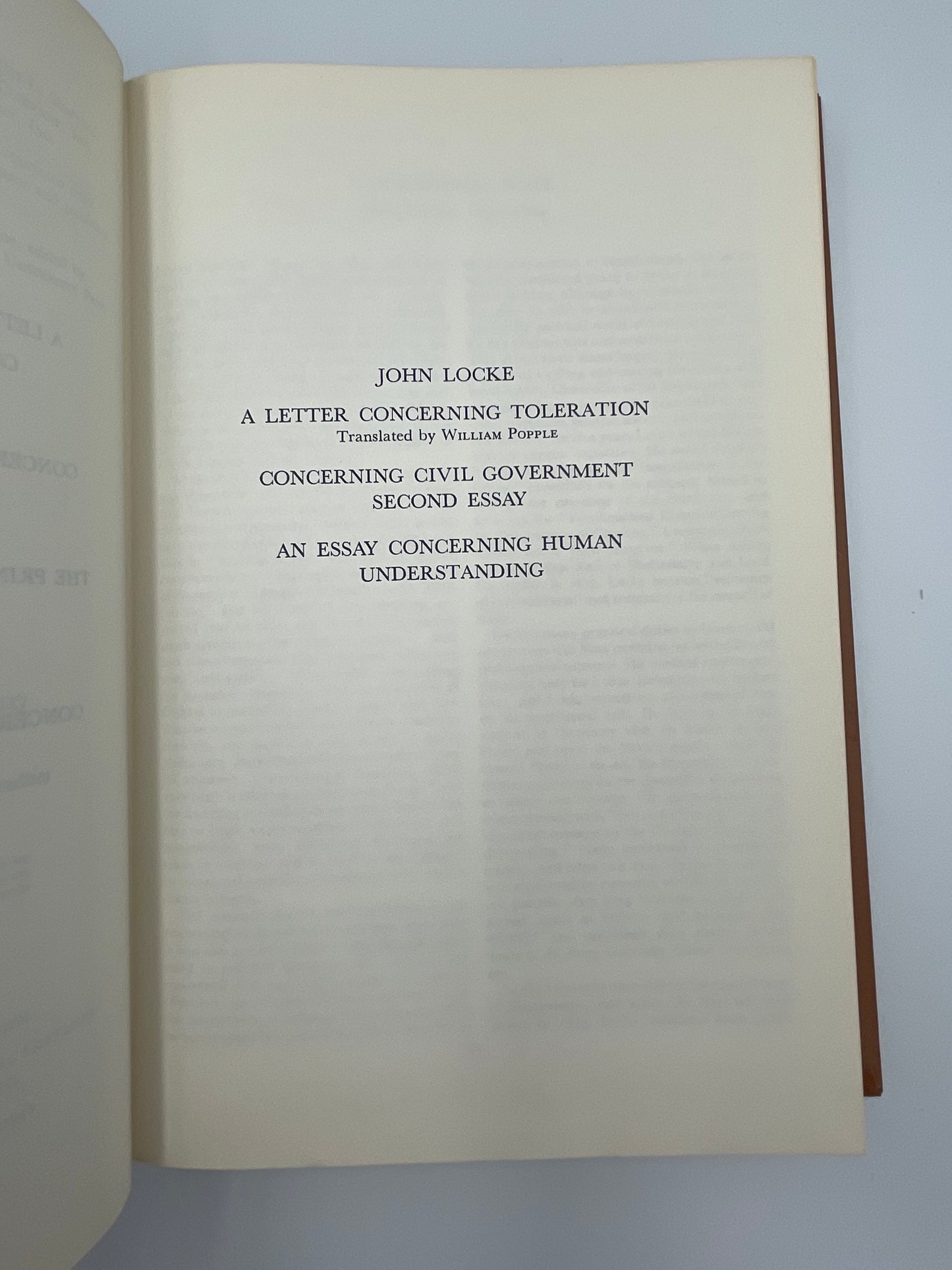 Locke. Burkeley. Hume. (Britannica: Great Books of the Western World)