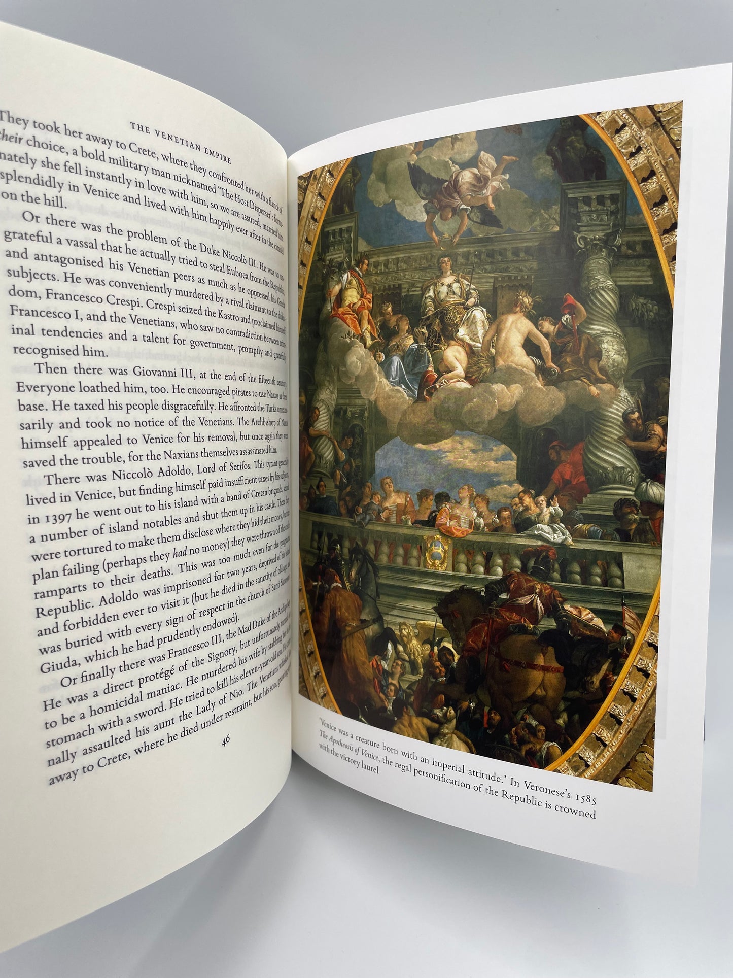 Page with magnificent Veronese painting from "The Venetian Empire: A Sea Voyage" by Jan Morris (The Folio Society)