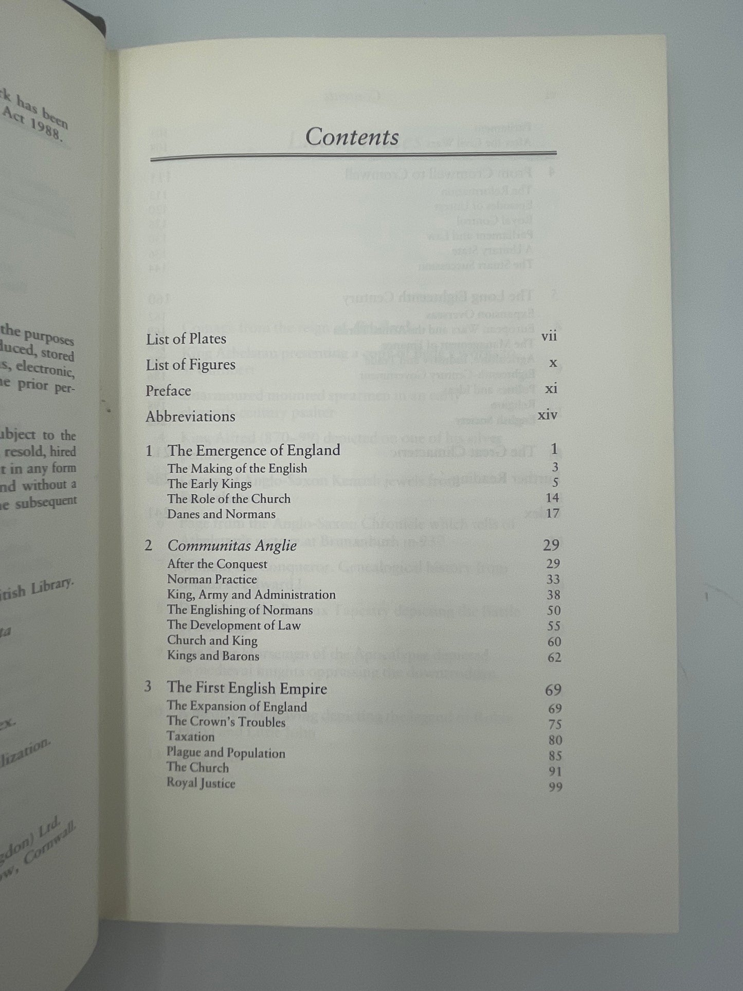 Contents page of ‘The English’