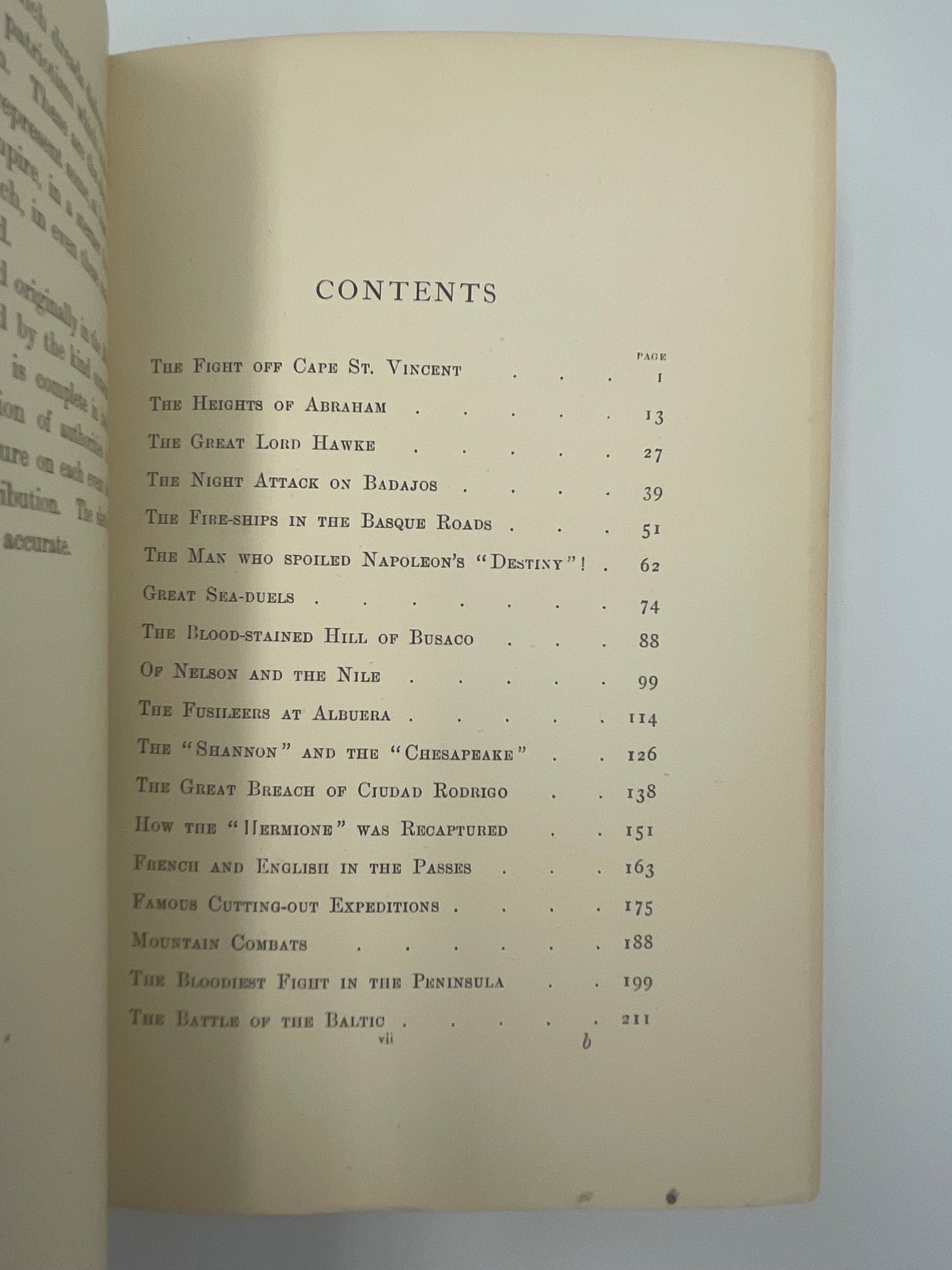 Contents page from ‘Deeds That Won The Empire’ by W.H.Fitchett