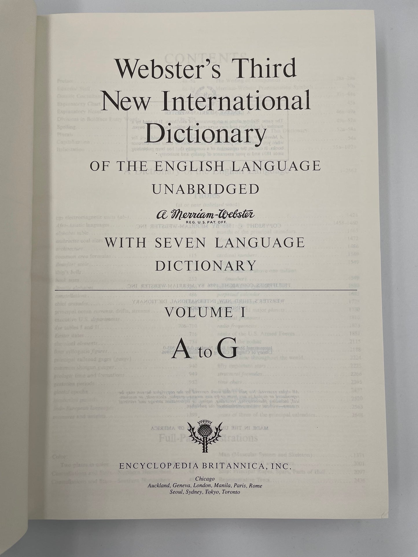 Webster’s Third New International Dictionary (1986, 3-Volume Set, Unabridged) + Britannica World Language Dictionary