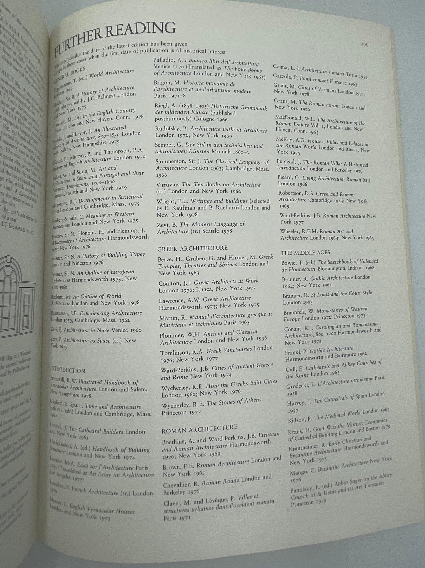 Bibliographical page from ‘Architecture of the Western World’ by Michael Rayburn