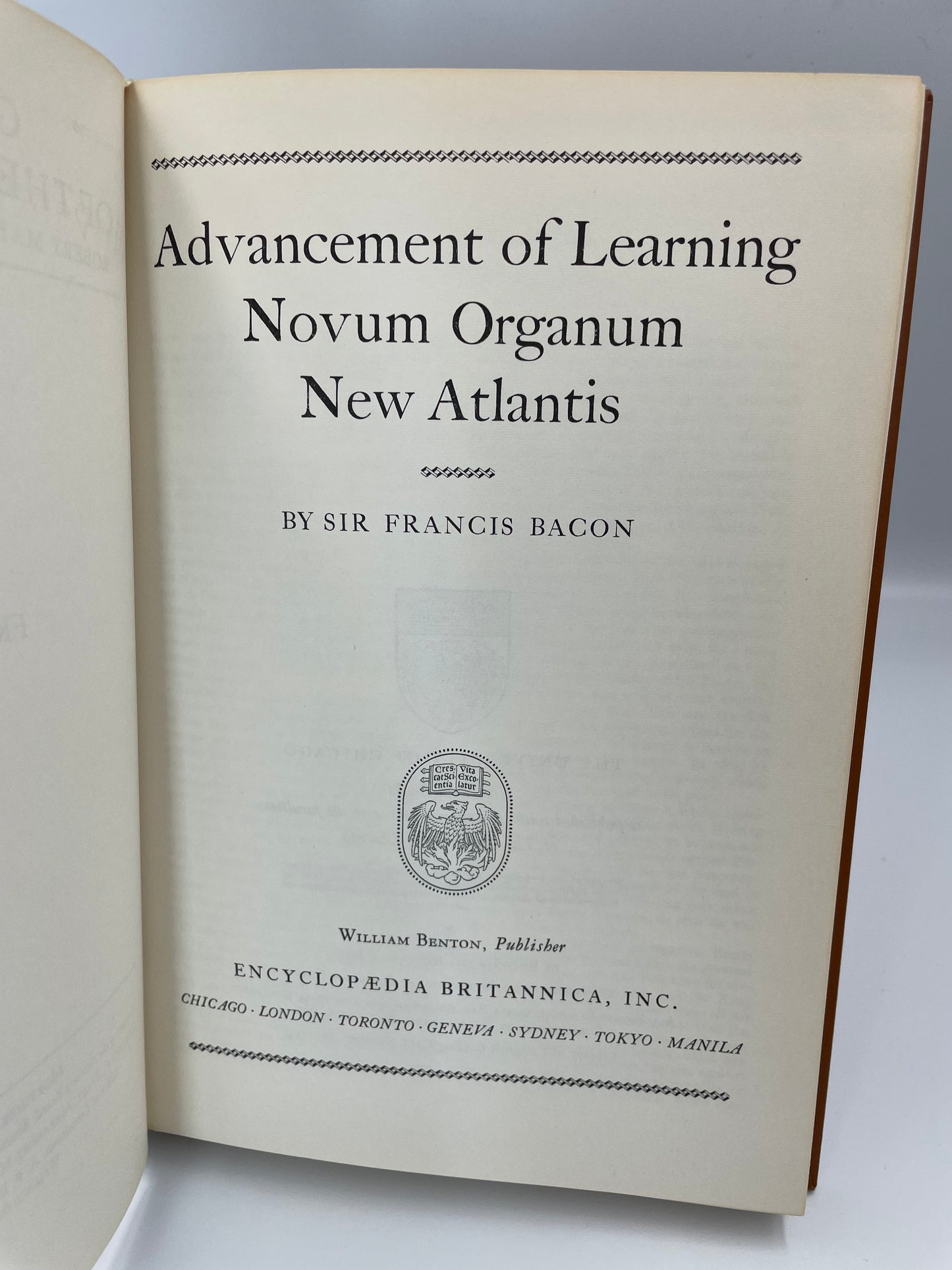 Francis Bacon: Advancement of Learning, Novum Organum, New Atlantis