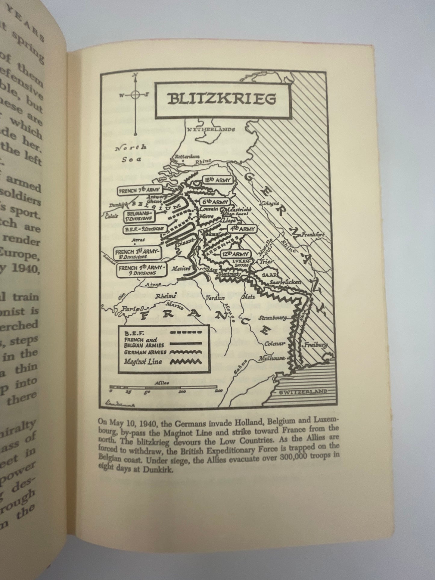 Map of Europe with blitzkrieg from ‘The Valiant Years’. 