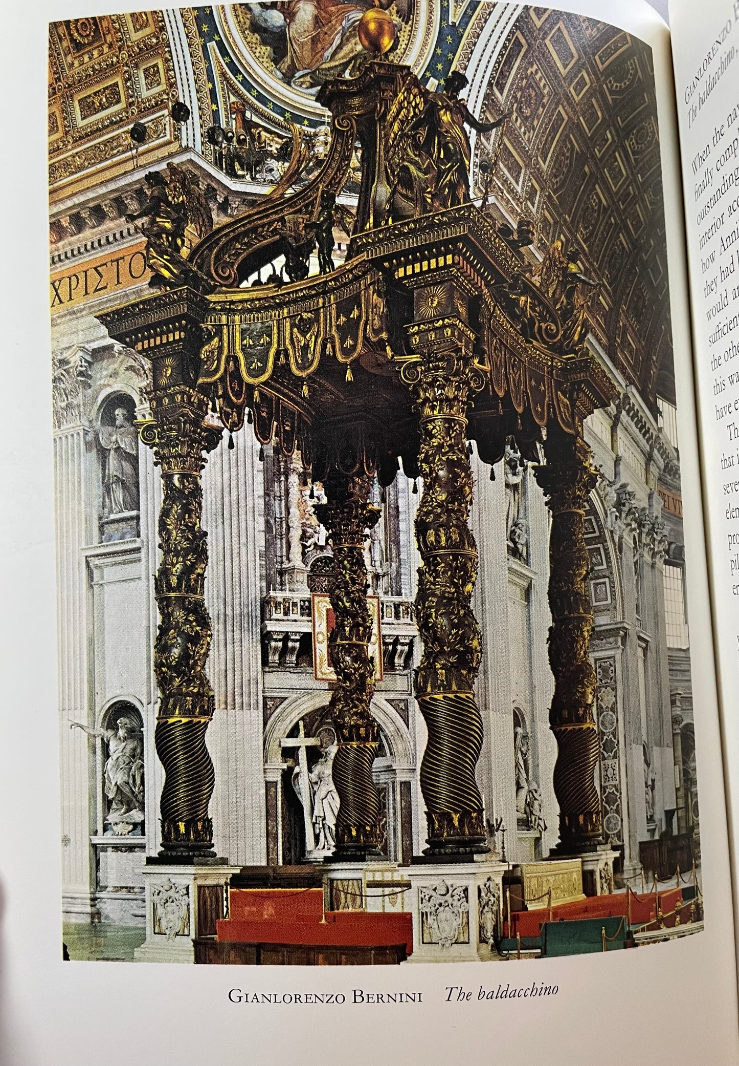 Image of Bernini's Baldachino from "Masterpieces of the Vatican" by Oreste Ferrari