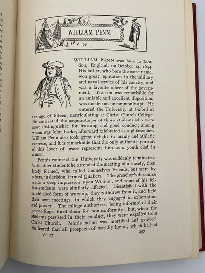 Page on William Penn from "The Library Edition of Historic Characters and Famous Events" (1905) 11 Volume set. Edited by J.B.Millet.