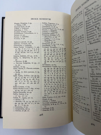 Index pages from the book ‘Cornelii Taciti — Annalium Ab Excessu Divi Augusti Libri’ (Oxford Classical Text)