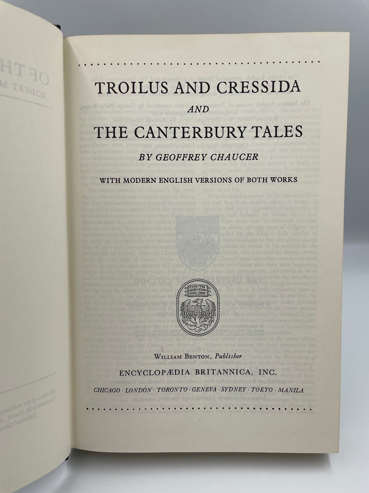 Chaucer (Troilus & Cressida and The Canterbury Tales)