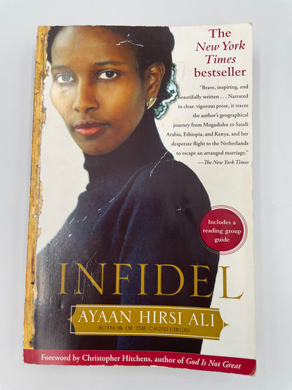Book cover of 'Infidel' by Ayaan Hirsi Ali on a white background