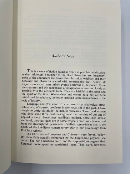 Book "Manchu" open to a page with 'Author's Note' text on a plain background