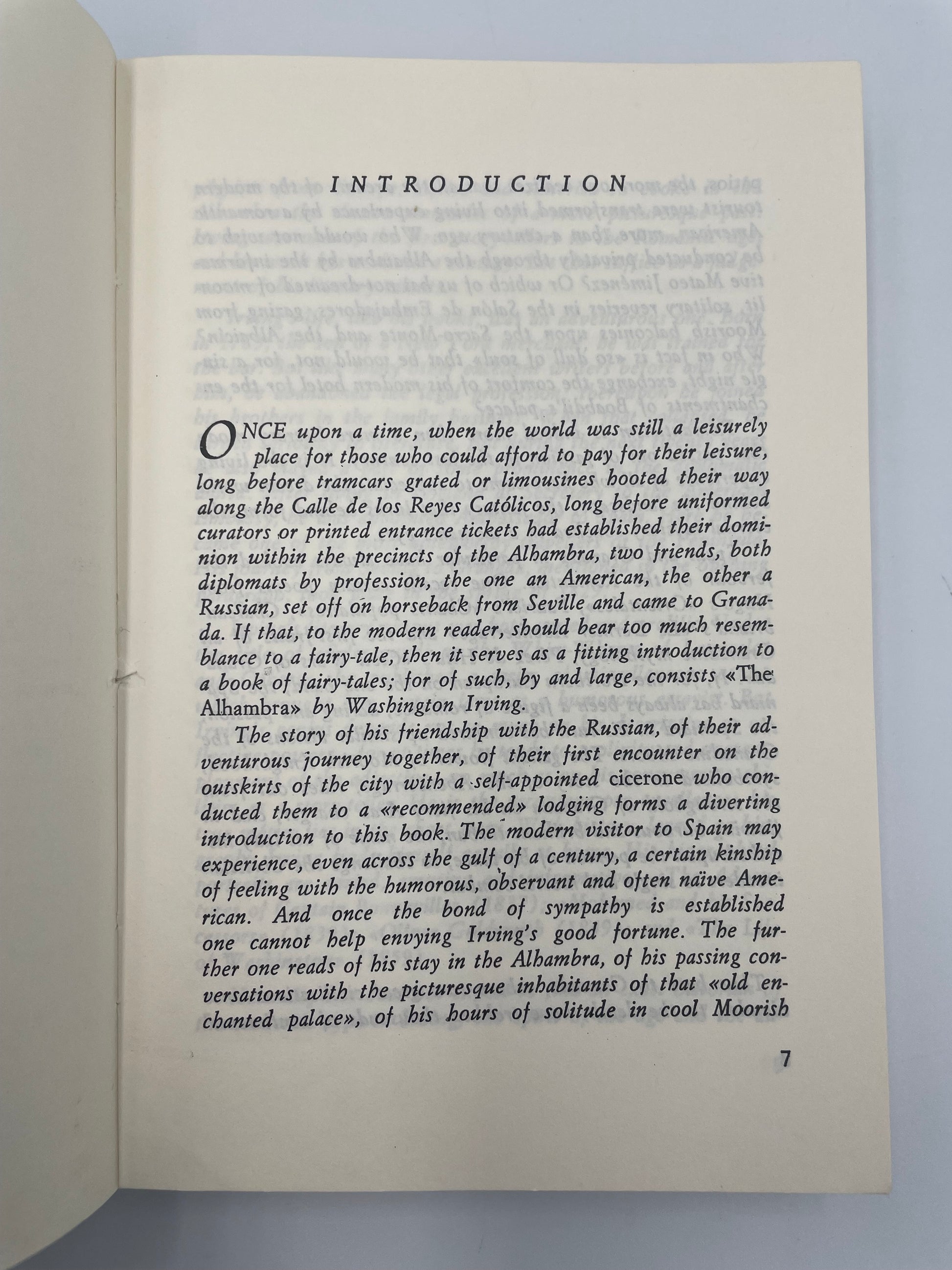 Introduction page from 'Tales of the Alhambra' by Washington Irving.