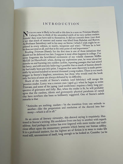 Intro page of "The Life and Opinions of Tristram Shandy" by Laurence Sterne 