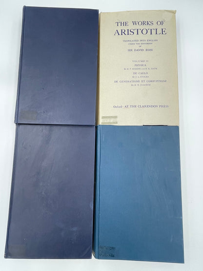 4 book covers of "The Works of Aristotle Translated into English"