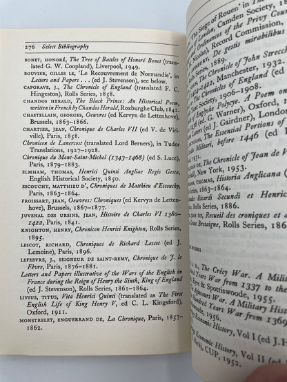 Bibliographical pages from ‘A Brief History of The Hundred Years War’ by Desmond Seward