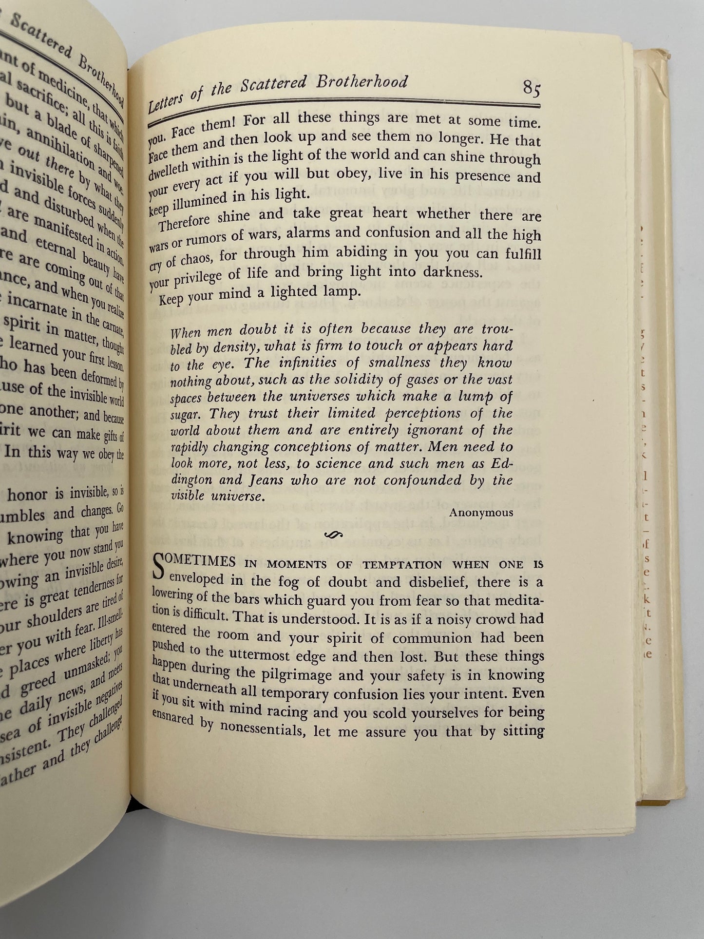 Random page 85 from ‘Letters of the Scattered Brotherhood’. Edited by Mary Strong‘.