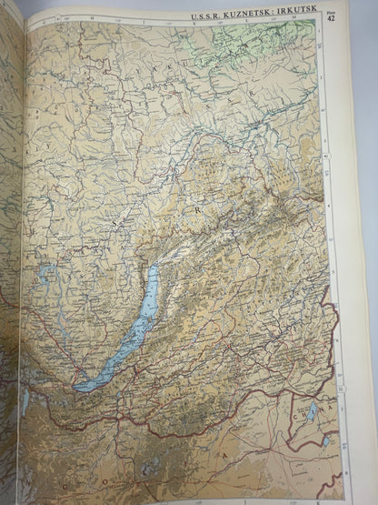 Map of a region in USSR with topographic details from Times Atlas of the world.