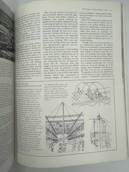 Page with illustrations of the Crystal Palace during the Industrial Revolution from ‘Architecture of the Western World’ by Michael Rayburn