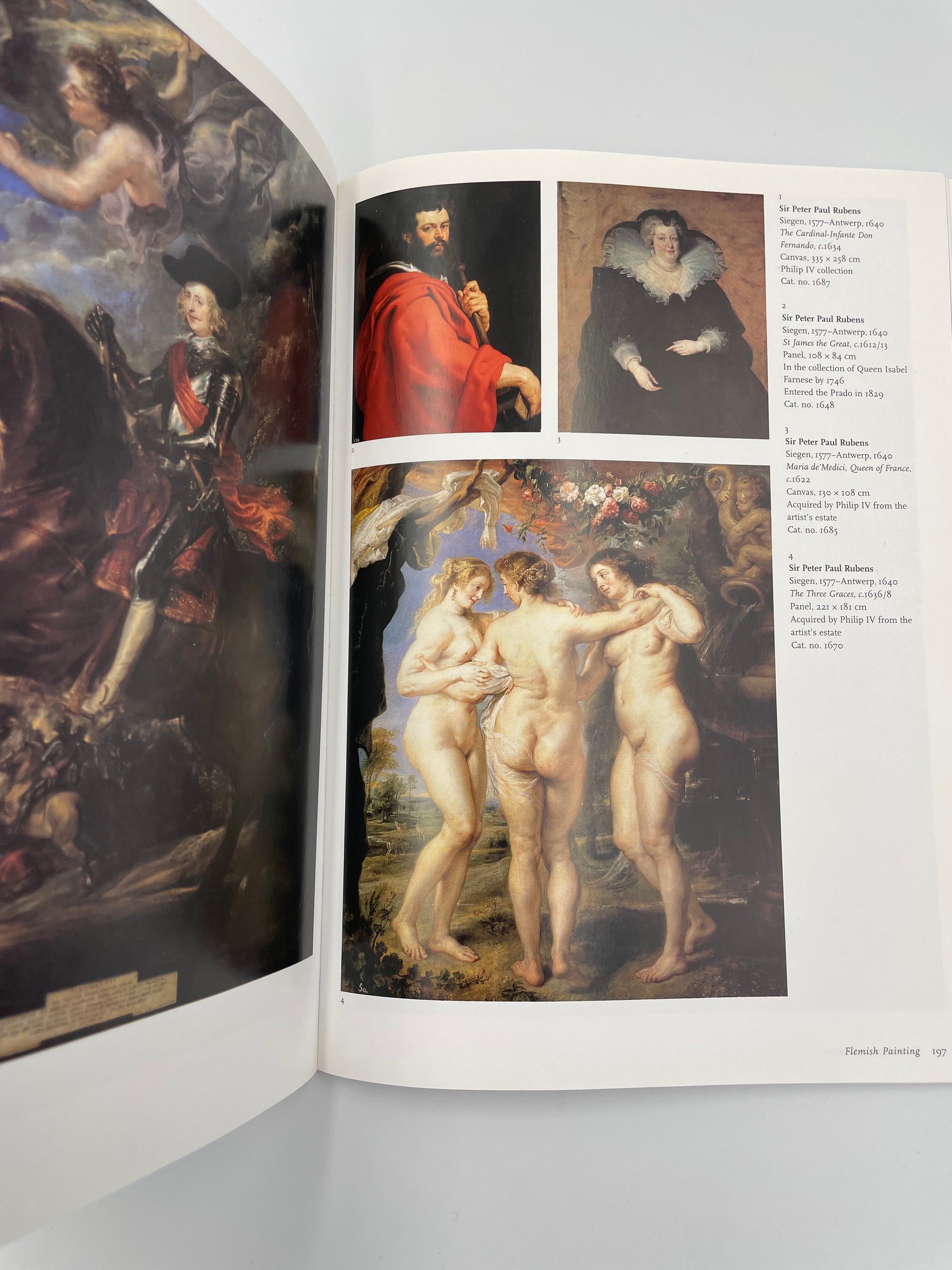 Multiple illustrations of paintings, including one of the three graces from the book, ‘The Prado’ – Scala.
