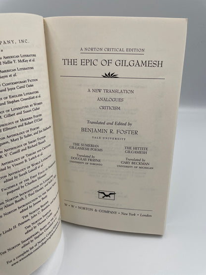 Title page of  "The Epic of Gilgamesh" (Norton Critical Edition)