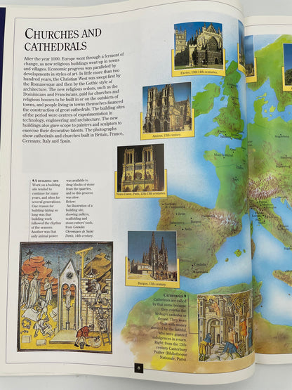 Illustrated page on Churches and Cathedrals from "Giotto and Medieval Art: The Lives and Works of the Medieval Artists".