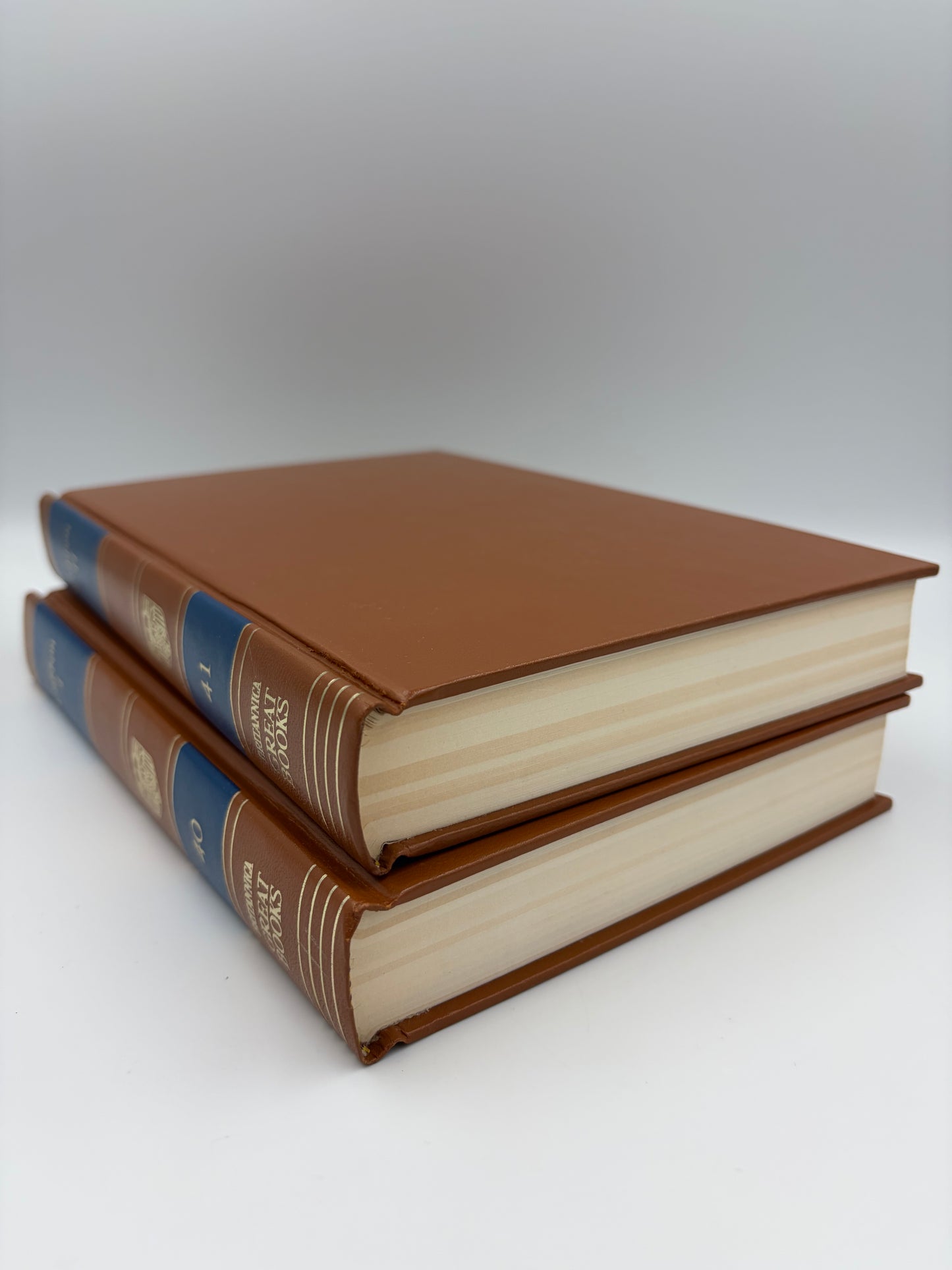 Volumes 1 and 2  hardcovers of 'The Decline and Fall of the Roman Empire' stacked. 