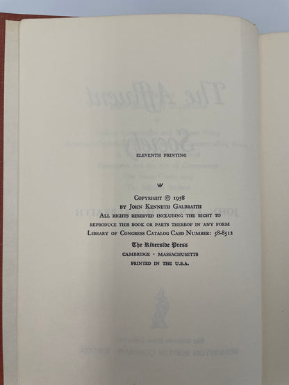 Publisher information page from the book ‘The Affluent Society’ by John Kenneth Galbraith