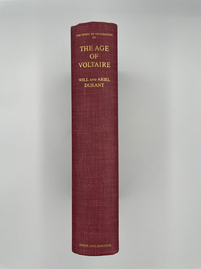 Book spine of "The Age of Voltaire by Will & Ariel Durant"