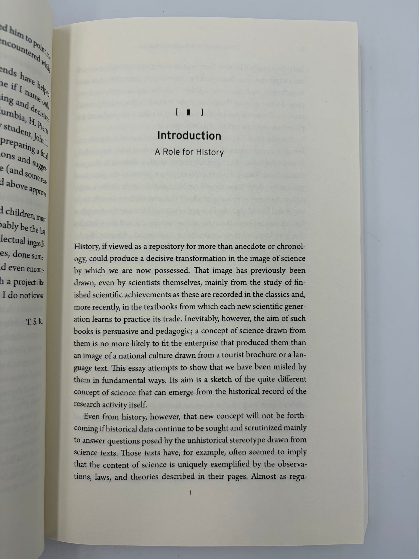 Introduction page from 'The Structure of Scientific Revolutions' by Thomas S. Kuhn.
