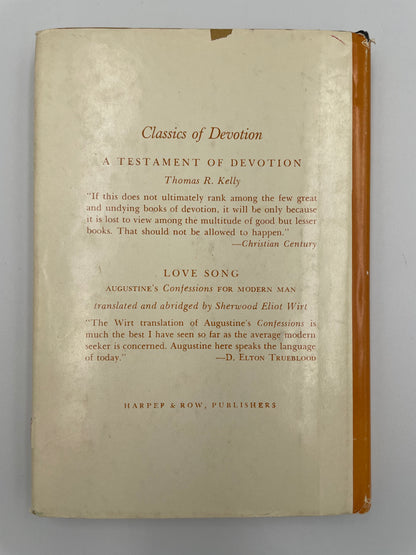 Back cover of ‘Letters of the Scattered Brotherhood’ with gold text on a white background with information.