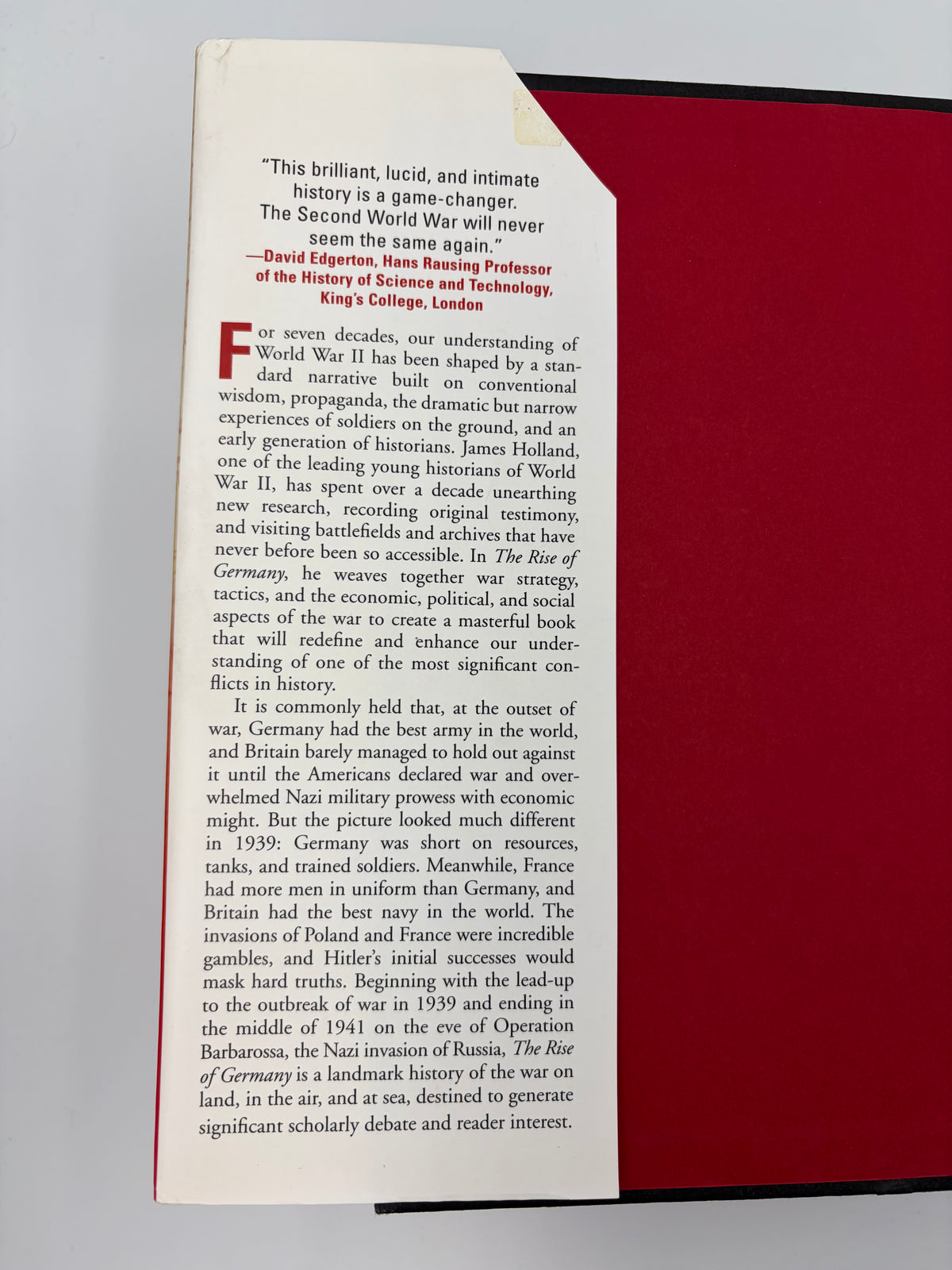 Inside front dust jacket with information from 'The Rise of Germany 1939-1941  The war in the West'. 