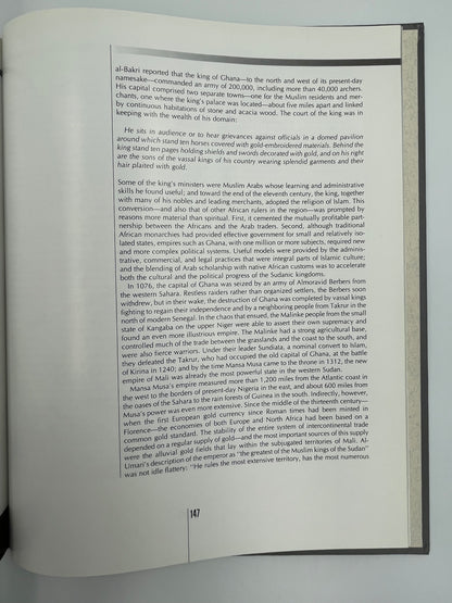 Inside page 147 of book  'Time Frame A.D. 1300-1400' with text on a white background