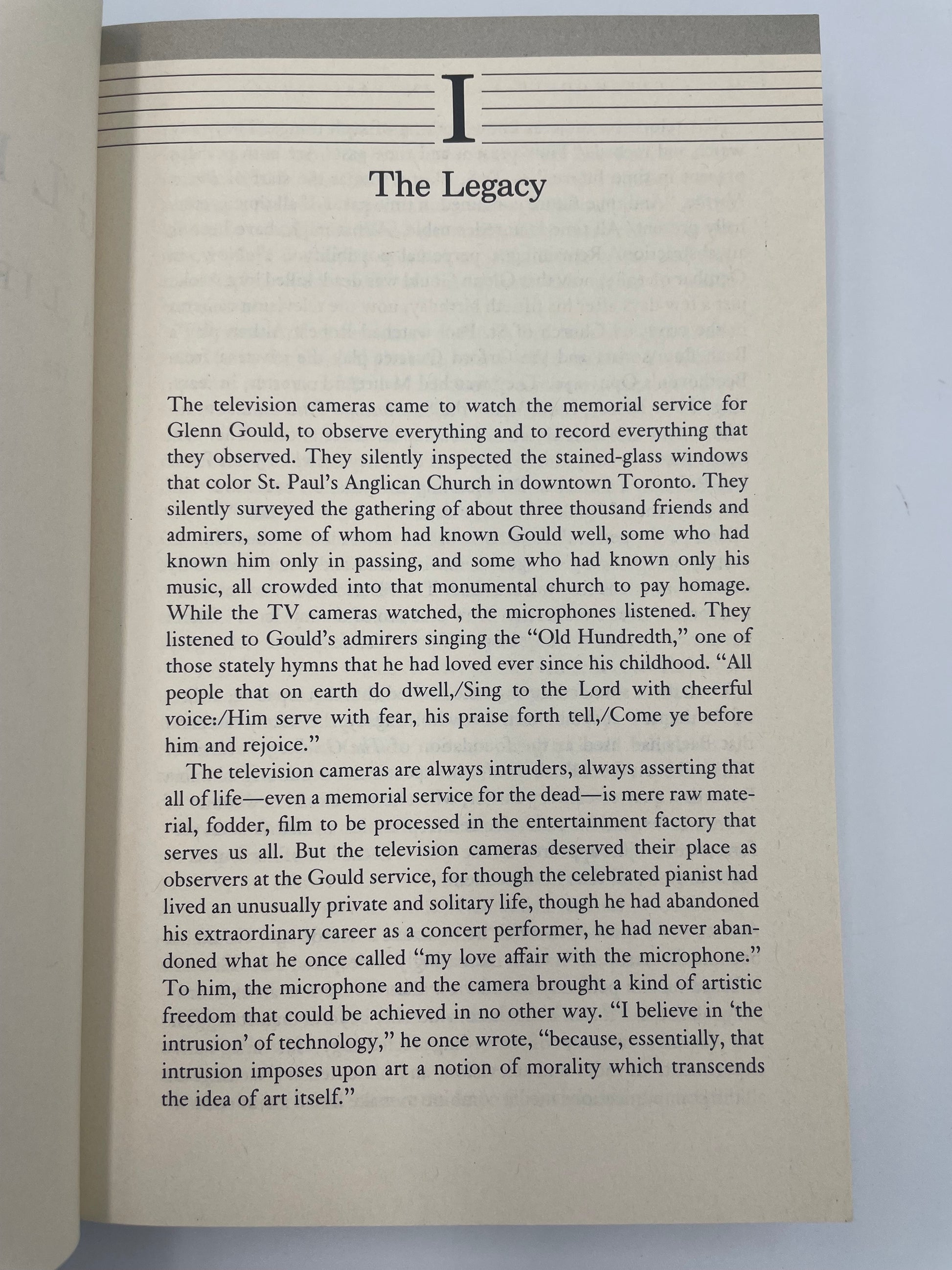 First page from 'Glenn Gould: A Life and Variations' by Otto Friedrich.