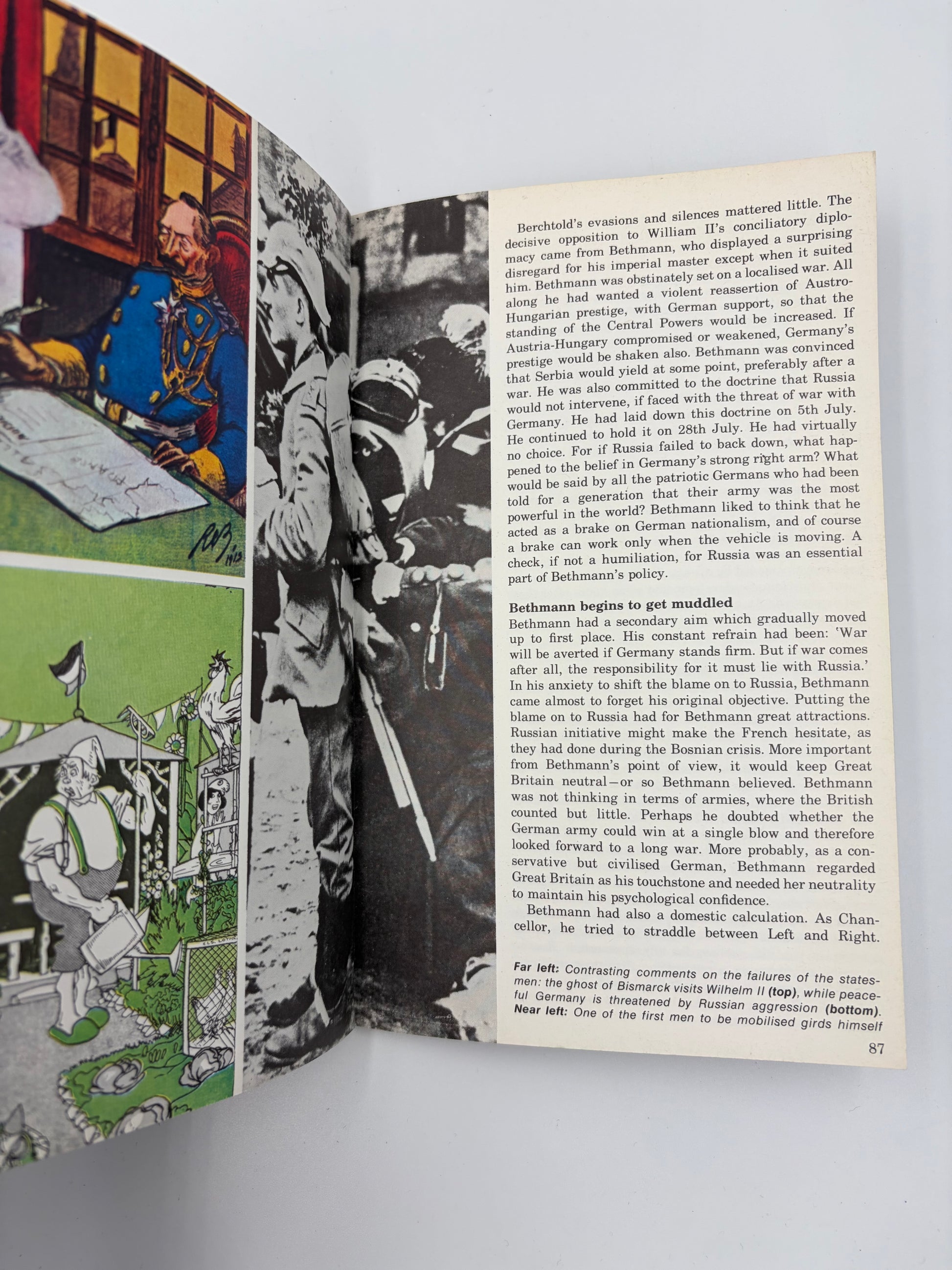 Pages 86 and 87 with Text and illustrations from the book ‘War By Time-Table — How the First World War Began’ by AJP Taylor