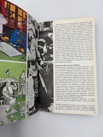 Pages 86 and 87 with Text and illustrations from the book ‘War By Time-Table — How the First World War Began’ by AJP Taylor
