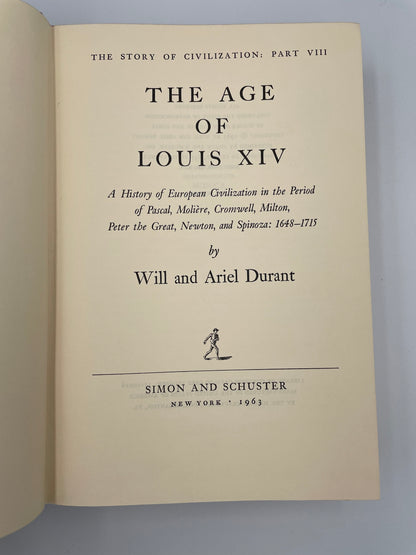 Title page of "The Age of Louis XIV" by Will and Ariel Durant (First Edition).
